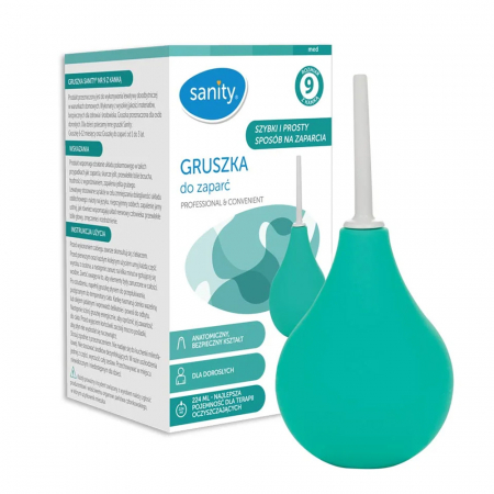 Ingrijire corp - Para Sanity nr. 9 pentru irigare intestinala, din cauciuc, pentru adulti si copii 3 ani+, 224 ml, Verde