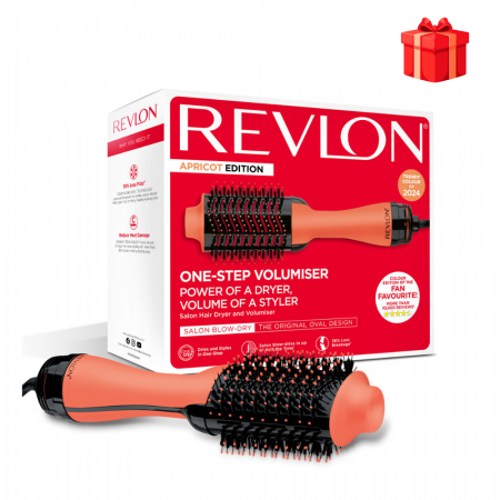 Perie electrica fixa REVLON One-Step Hair Dryer & Volumiser, RVDR5222AE, pentru par mediu si lung, Apricot
