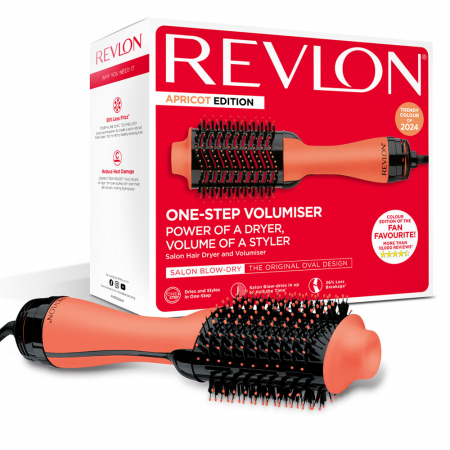 Perie electrica fixa REVLON One-Step Hair Dryer & Volumiser, RVDR5222AE, pentru par mediu si lung, Apricot [5]