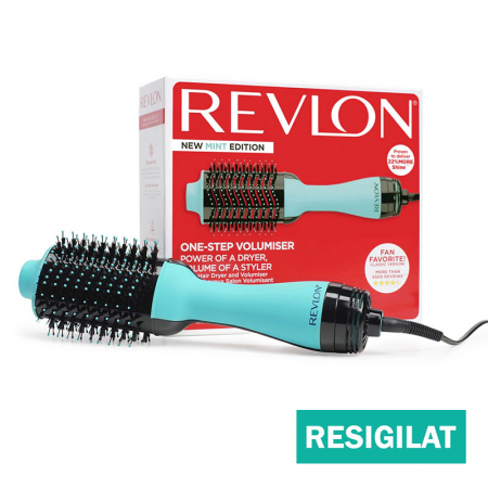 Resigilate - Perie electrica fixa REVLON One-Step Hair Dryer & Volumizer, RVDR5222MUKE MINT, pentru par mediu si lung, resigilata