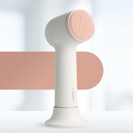 Perie rotativa de curatare a fetei Vitammy Softa, pentru fata, gat si decolteu, masaj, exfoliere, 400 rotatii/min., cap de perie din silicon interschimbabil [4]