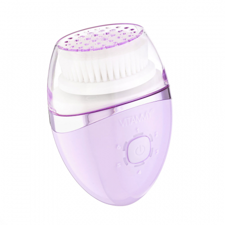 Perie sonica multifunctionala Vitammy Kleneo pentru ingrijirea fetei, 3 capete interschimbabile, 6 niveluri de intensitate, 3000 miscari pe minut, rezistenta la apa, Mov lavanda [3]