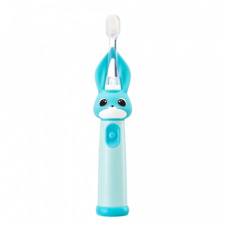Periuta de dinti electrica Vitammy Bunny Light Blue, pentru copii 0-3 ani, cu lumina LED, 24.000 de miscari/min, 2 programe de periaj, fibre nano [1]