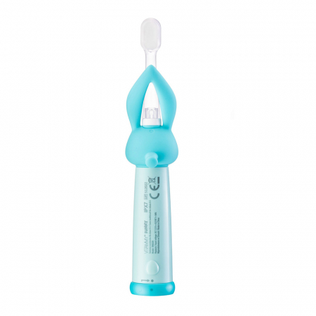 Periuta de dinti electrica Vitammy Bunny Light Blue, pentru copii 0-3 ani, cu lumina LED, 24.000 de miscari/min, 2 programe de periaj, fibre nano [5]