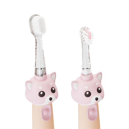 Periuta de dinti electrica Vitammy ePUPPY, pentru copii 0-6 ani, cu lumina LED, 24.000 de miscari sonice/min, 2 capete periuta incluse, 2 moduri de functionare, timer, Roz [2]