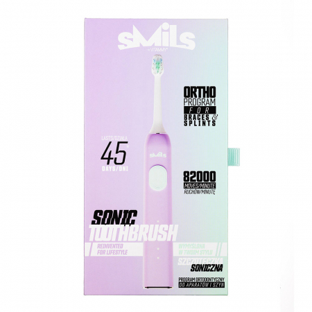Periuta de dinti electrica Vitammy Smils Jelly, 82.000 de miscari/min, 5 programe de periaj, baza incarcare USB, 2 capete periuta, Violet [7]
