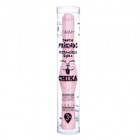 Periuta de dinti electrica Vitammy Tooth Friends, pentru copii 3+, animatie Chika, tehnologie IPX6, 26.000 vibratii pe minut, 2 moduri de periaj, Roz [3]