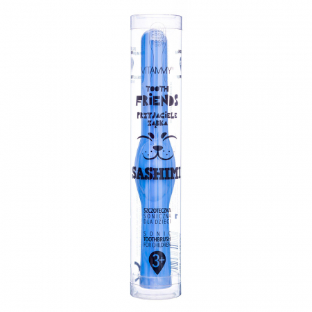 Periuta de dinti electrica Vitammy Tooth Friends, pentru copii 3+, animatie Sashimi, tehnologie IPX6, 26.000 vibratii pe minut, 2 moduri de periaj, Bleumarin [3]