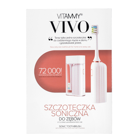 Periuta de dinti electrica VITAMMY Vivo, model premium, 72000 vibratii/min, 3 moduri de periaj, rezistenta la apa, Alb [2]