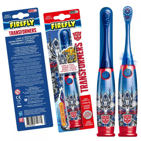 Periuta de dinti FIREFLY cu LED si efecte sonore, pentru copii 3+, Animatie Transformers Optimus Prime, Albastru [3]