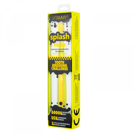 Periuta de dinti electrica VITAMMY Splash Yello, 60000 vibratii/min, 3 moduri de periaj, Galben [4]