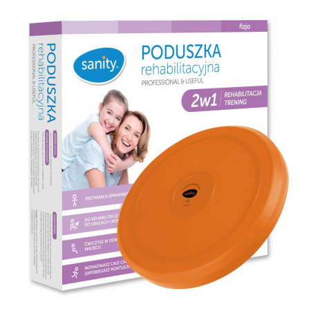 Ingrijire corp - Perna Sanity 2 in 1 pentru reabilitare si antrenare, suprafata anti-alunecare, greutate maxima 260 kg, diametru 35 cm, Portocaliu