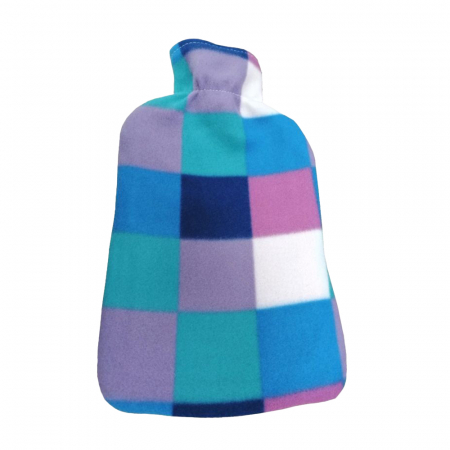 Perna cu apa calda Termofor Sanity Eko, husa in carouri, material placut, recipient cauciucat, 2l, efect linistitor, Multicolor [1]