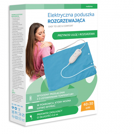 Perna cu incalzire electrica Sanity MediFlower, 40 x 30 cm, 3 trepte de incalzire, material placut, lavabil, Turcoaz [2]