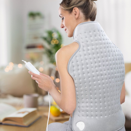 Perna cu incalzire electrica Vitammy Warm-up, cu guler, pentru gat si spate, 63 x 42 cm, 3 trepte de incalzire, termostat, material placut, lavabil [6]