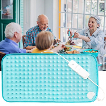 Perna cu incalzire electrica Vitammy Warm-up XL, 30 x 60 cm, 3 trepte de incalzire, termostat, material placut, spalare manuala, Turcoaz [4]