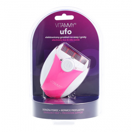 Pieptene electric cu LED Vitammy Ufo, exterminator de paduchi, Roz [4]