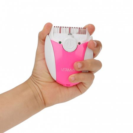 Pieptene electric cu LED Vitammy Ufo, exterminator de paduchi, Roz [3]
