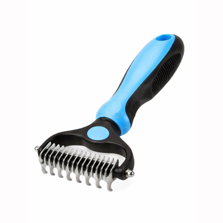 Electrocasnice & climatizare - Pieptene pentru animale L, trimmer, descurcare noduri si indepartare par, 17 lame curbate din otel inoxidabil, potrivit pentru toate tipurile de blana, 18 x 9 cm