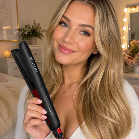 Placa de indreptat parul REVLON SmoothStay RVST2211PE, infuzie cu ulei de cocos, 25 mm, 10 trepte de temperatura, afisaj LCD, geanta de depozitare [5]