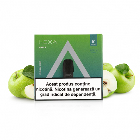 Pod HEXA Apple, set 2 cartuse lichid tigara electronica Hexa, mere, 10 mg nicotina [2]