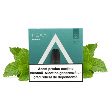 Pod HEXA Menthol, set 2 cartuse lichid tigara electronica Hexa, menta, 10 mg nicotina [2]