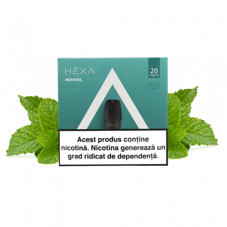 Pod HEXA Menthol, set 2 cartuse lichid tigara electronica Hexa, menta, 20 mg nicotina [1]