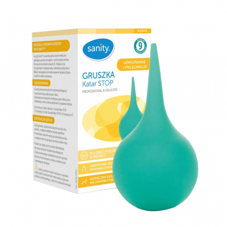 Articole ingrijire copii - Pompa piriforma Sanity Stop nr.9, nas si urechi, pentru copii 1 an+, Verde