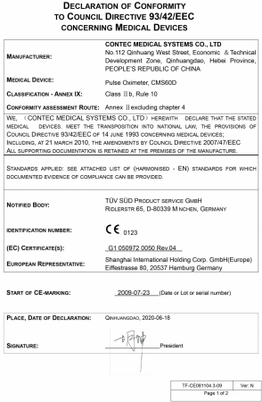 Pulsoximetru profesional Contec CMS60D, model 2025, senzor adulti, neonatal, pediatric, masoara saturatia de oxigen si rata pulsului [9]
