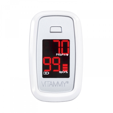 Pulsoximetru Vitammy Sat, ecran luminos, rezistent, indica nivelul de saturatie a oxigenului, masoara ritmul cardiac [4]
