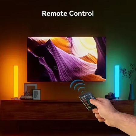Set 2 bare LED ambientale, RGB, smart pentru tv si pc, telecomanda inclusa, efecte muzica, iluminare decorativa, abs, montaj vertical sau orizontal, 4.1 x 3.5 x 24.8 cm [3]