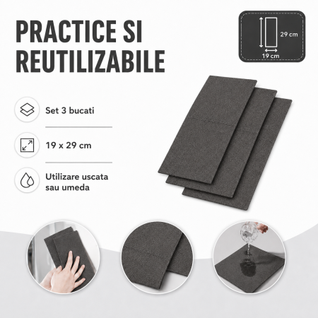 Set 3 lavete din microfibra, pentru curatenie, indeparteaza eficient praful, apa, murdaria si urmele, moi si sigure, utilizare universala [3]
