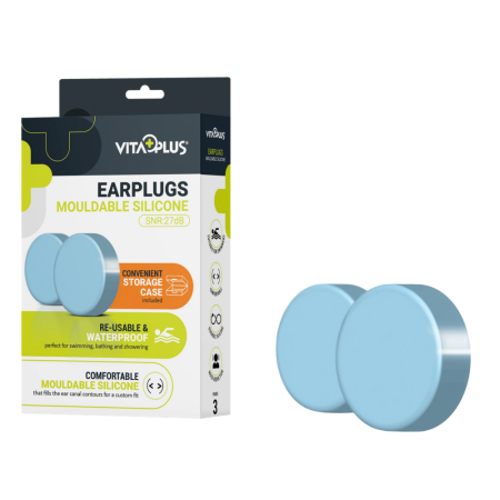 Ingrijire personala & cosmetice - Set 3 perechi dopuri de urechi VitaPlus, din silicon modelabil, pentru reducerea zgomotului, confortabil, eficient