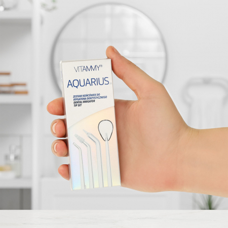 Set 4 rezerve duze profesionale Vitammy Aquarius, pentru irigatorul bucal Vitammy Aquarius, Transparent [2]