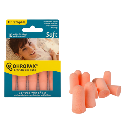 Ingrijire personala & cosmetice - Set 5 perechi dopuri de urechi Ohropax Soft, din spuma fina, pentru reducerea zgomotului, confortabil, eficient