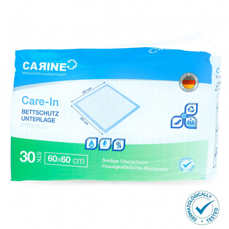 Set 30 buc aleze igienice premium  Carine, 60x60 cm, absorbtie ridicata, testate dermatologic, dispozitiv medical [1]