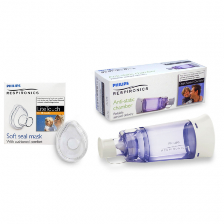 Camere inhalare - Set Camera de inhalare 0 - 18 luni Philips Respironics Optichamber Diamond, cu masca S LiteTouch Philips Respironics
