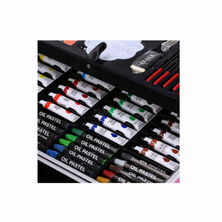 Set desen copii 145 piese, valiza portabila, creioane, carioci, acuarele, acrilice, pensule, ascutitoare, radiere, unicorn, Roz [6]