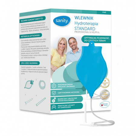 Ingrijire corp - Set enteroclisma Sanity Hydroterapia Standard pentru irigare vaginala si intestinala, capacitate 2 l, Bleu