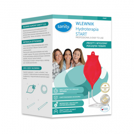 Set enteroclisma Sanity Hydroterapia Start pentru irigare vaginala si intestinala, capacitate 1.2 l, Rosu [2]