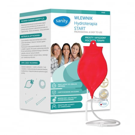 Ingrijire corp - Set enteroclisma Sanity Hydroterapia Start pentru irigare vaginala si intestinala, capacitate 1.2 l, Rosu