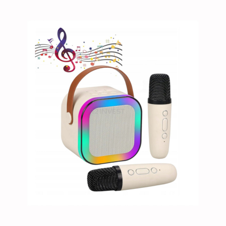 Set boxa Karaoke cu microfon wireless, stil retro, Bluetooth 5.2, sunet stereo, incarcare USB-C, raza actiune 10m [3]