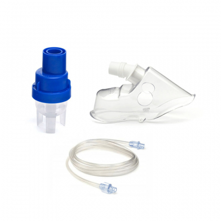 Accesorii aparate aerosoli - Set kit accesorii Philips Respironics SideStream, 4446, masca de adulti, pahar de nebulizare, furtun, pentru aparatele de aerosoli cu compresor, 50 buc.
