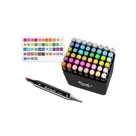 Electrocasnice & climatizare - Set markere 48 culori, pe baza de alcool, doua capete, potrivite pentru hartie, carton, ceramica, lemn, metal si alte suprafete, geanta