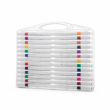 Electrocasnice & climatizare - Set markere acrilice 48 culori, pe baza de apa, formula sigura, potrivite pentru hartie, carton, caiete de schite, pietre, lemn si alte suprafete, cutie organizare inclusa