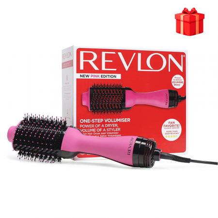 Set perie electrica fixa REVLON One-Step Hair Dryer & Volumizer RVDR5222PE roz si geanta transport RedLine Case One [7]