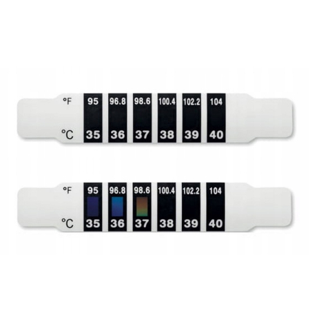 Set termometru banda pentru frunte Novama White LCD, cristale lichide, 3 buc, Alb/Negru [5]