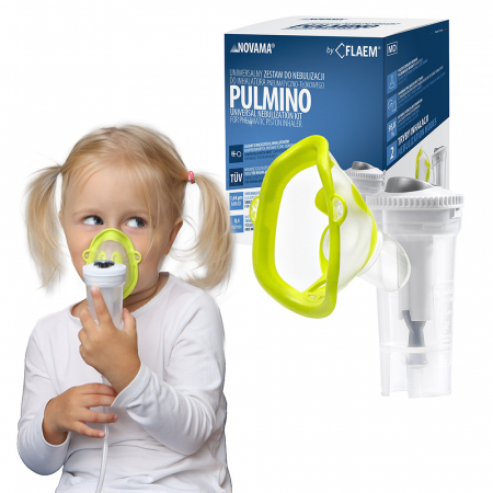 Kit accesorii universale Novama Pulmino, pentru aparate aerosoli cu compresor, pahar RF7 Dual Speed Child, masti Soft Touch pentru copii si adulti, piesa bucala, furtun [1]