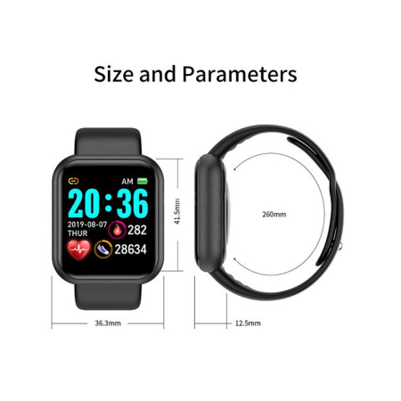 Smartwatch L18S Black, monitorizare puls, tensiune, nivel de oxigen din sange, somn, notificari din aplicatii, ecran 1.3 inch din sticla securizata, curea silicon, incarcare USB [2]