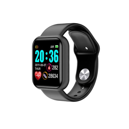 Electrocasnice & climatizare - Smartwatch L18S Black, monitorizare puls, tensiune, nivel de oxigen din sange, somn, notificari din aplicatii, ecran 1.3 inch din sticla securizata, curea silicon, incarcare USB